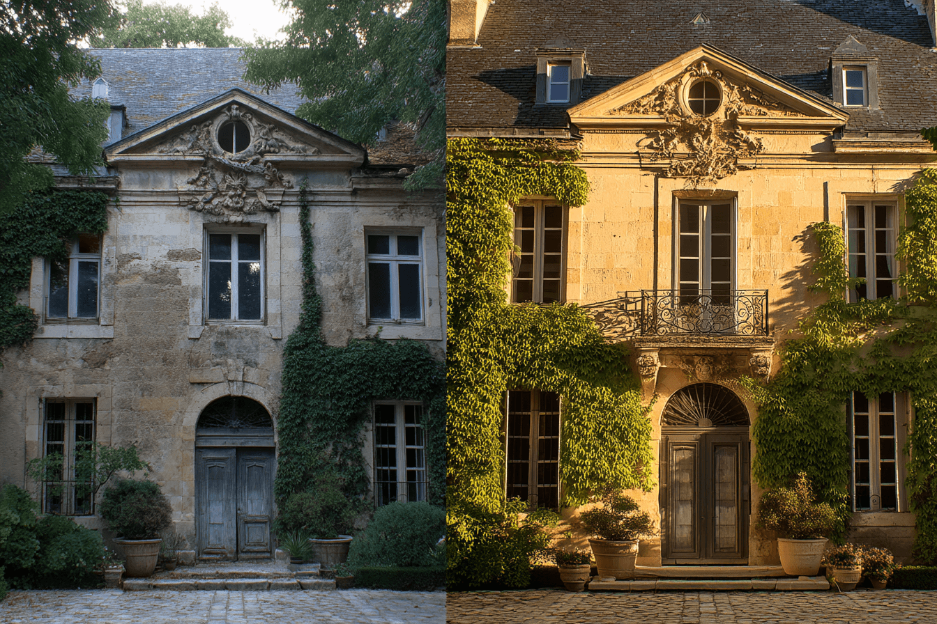 Hôtel particulier restauré en région